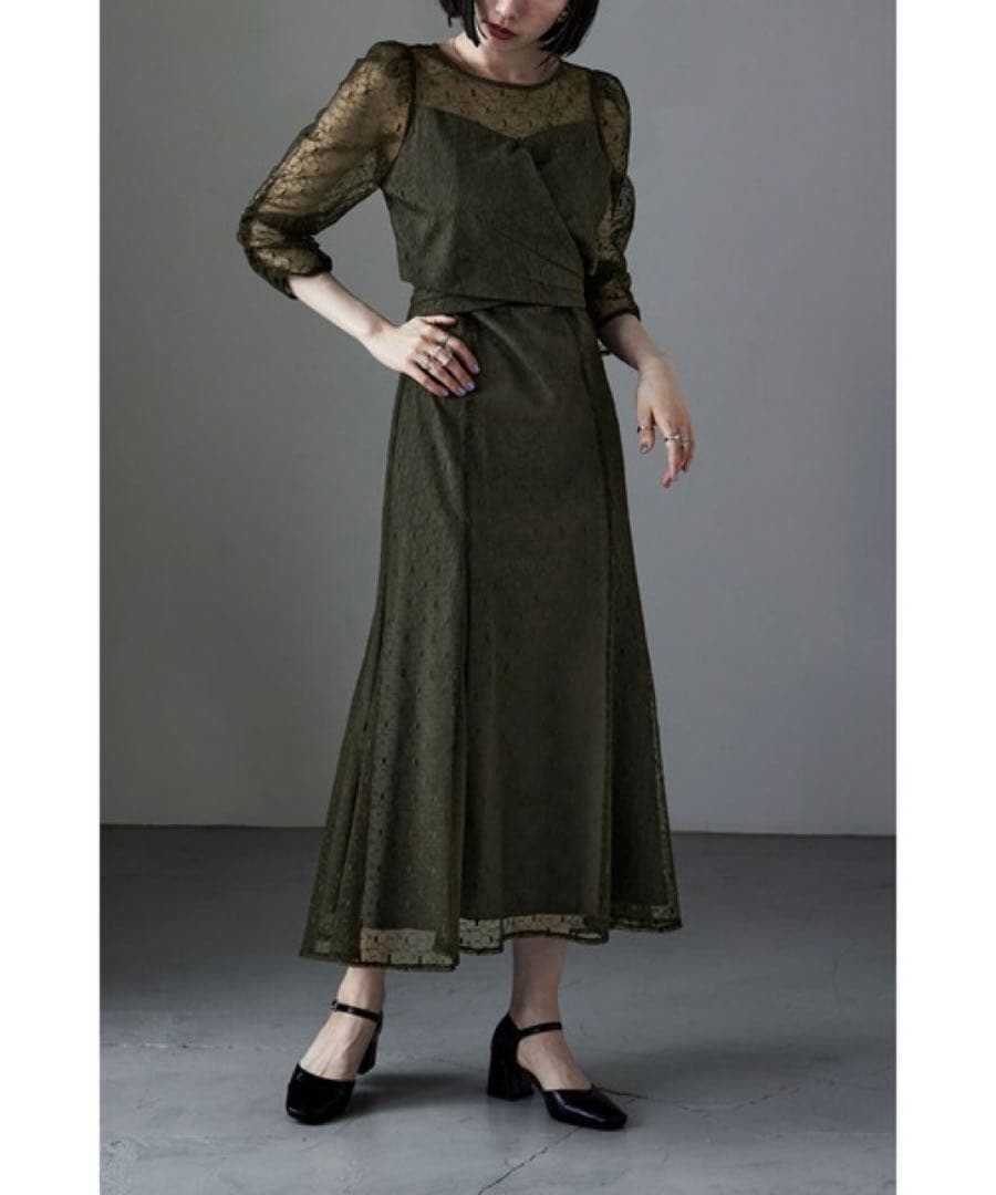 美品✨etoll エトル　カシュクールデザインフレアドレス　オケージョンドレス