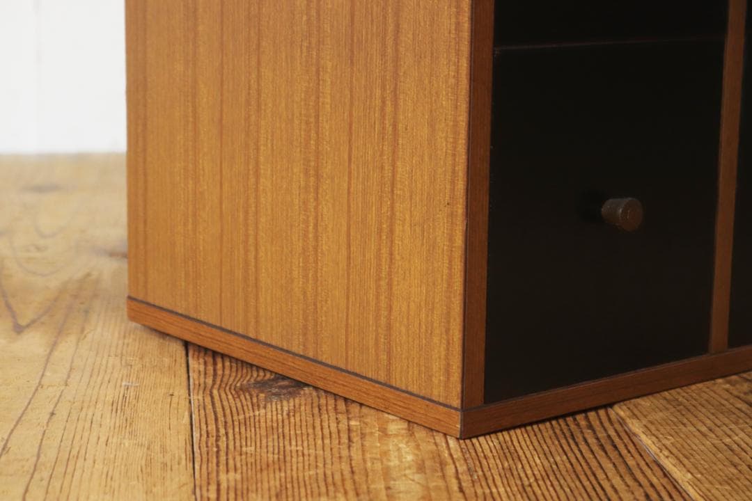 ヴィンテージ モダン 卓上 ドロワー 小物入れ 収納 ４杯 木製 メラミン化粧板