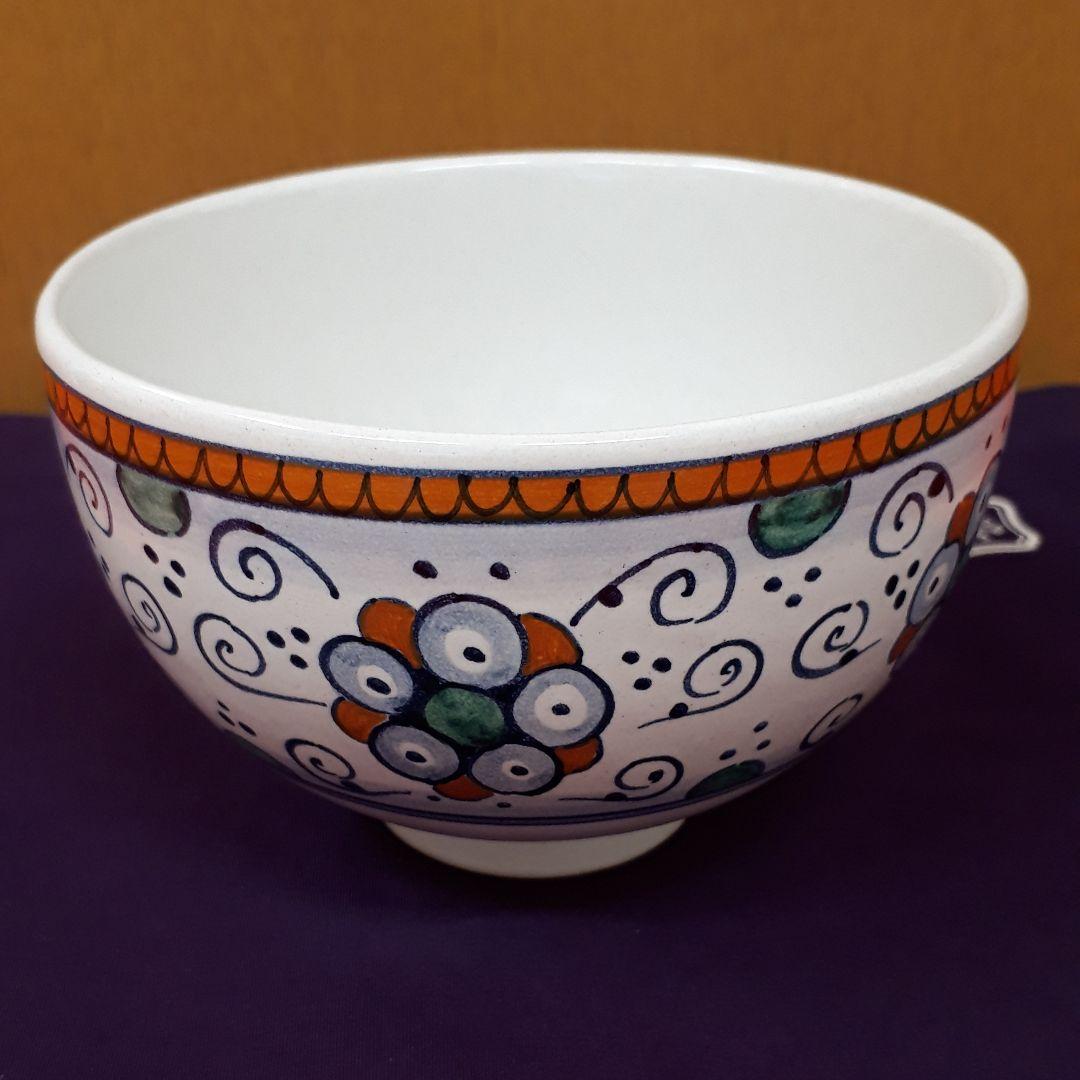 茶道具　茶碗イタリアファエンツァ焼　ペルシャの棕櫚茶碗　ミルタモジリ造
