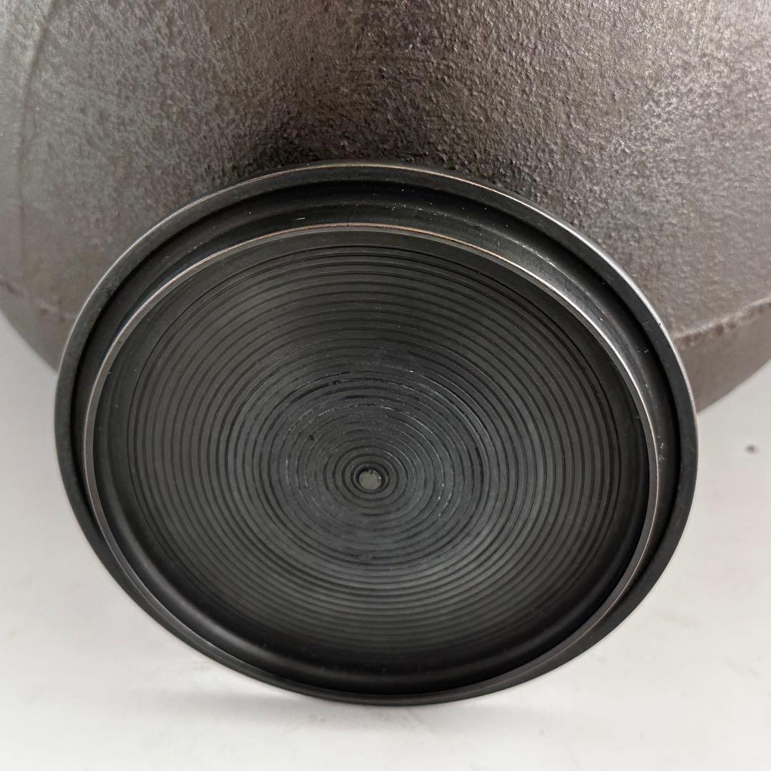 茶道具　松竹地紋　真形釜　橋本辰敏　共箱　鋳物　茶釜　茶の湯　稽古　茶会