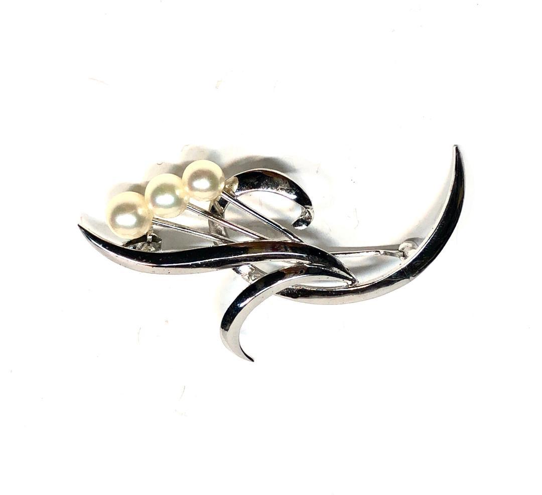 ヴィンテージ　ミキモト　アコヤパールブローチ　MS刻印