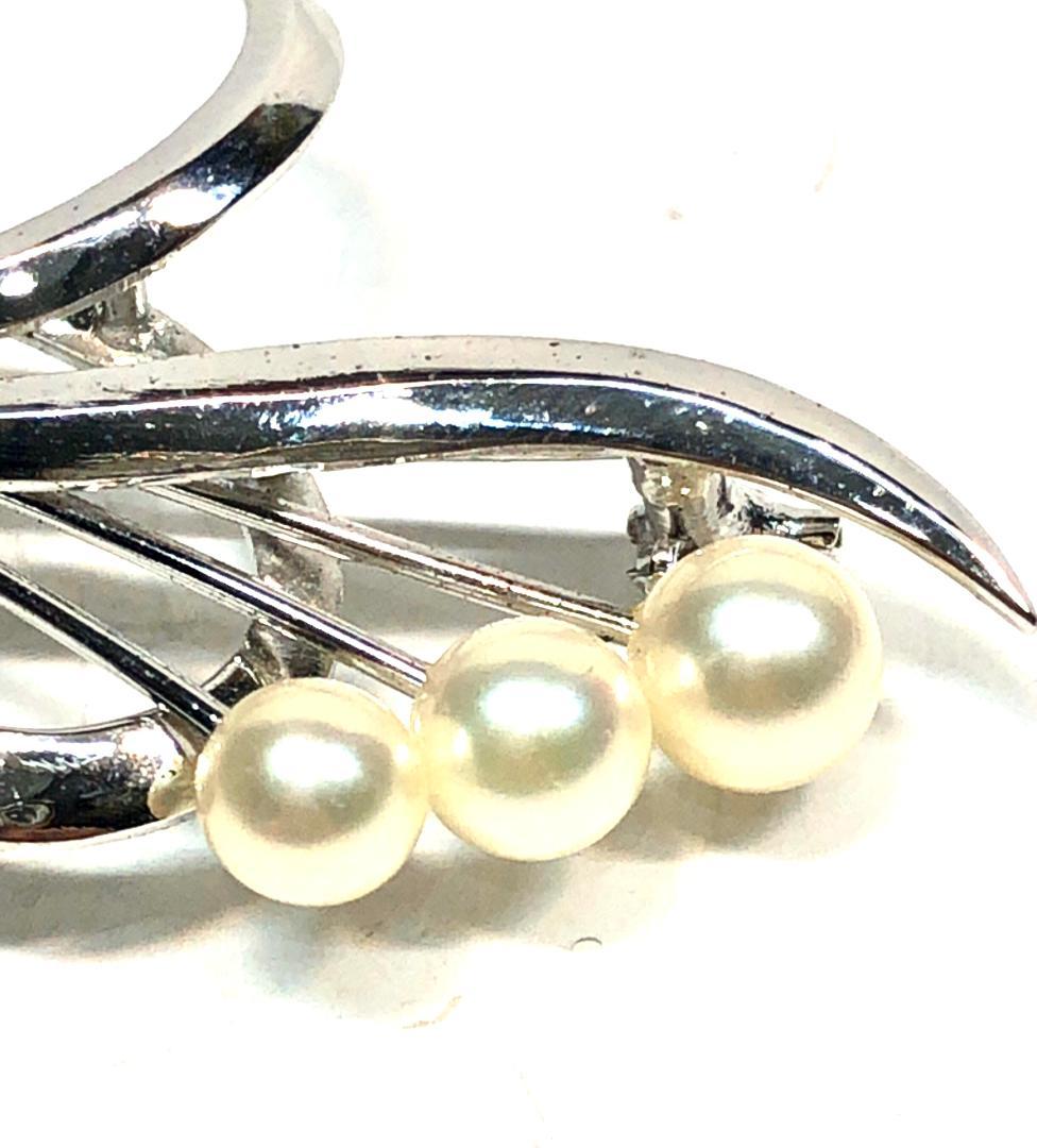 ヴィンテージ　ミキモト　アコヤパールブローチ　MS刻印