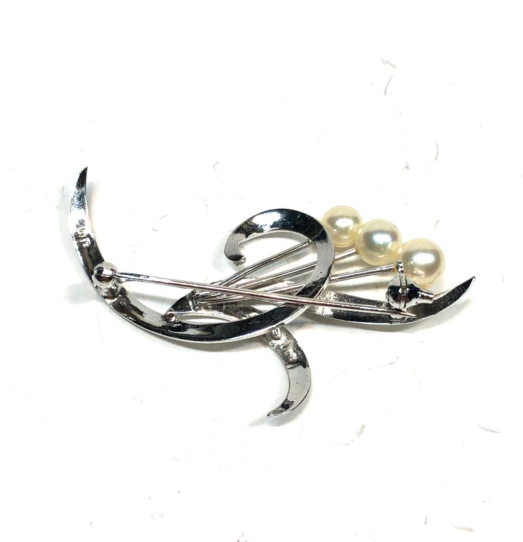 ヴィンテージ　ミキモト　アコヤパールブローチ　MS刻印