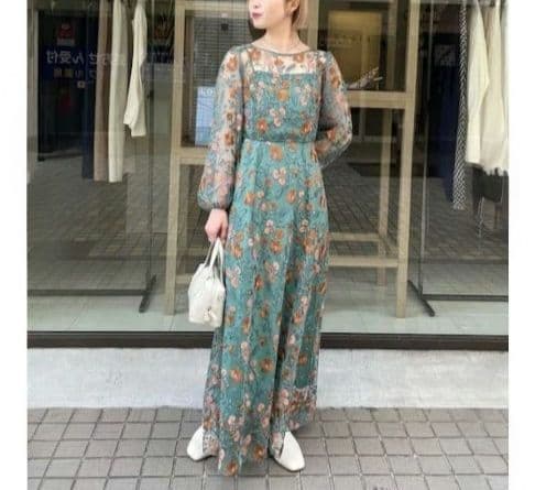 美品 Kastane カスタネ embroidery organdy dress