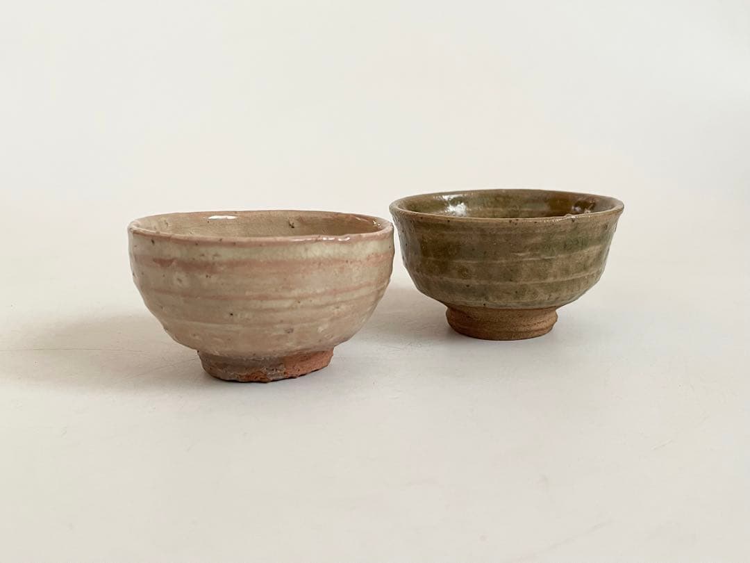 人間国宝　陶芸家　加藤土師萌　陶盃　二客　酒器　酒盃　ぐい呑　猪口　共箱