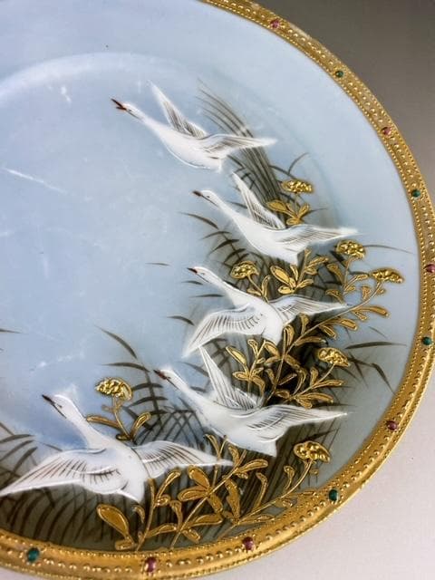 【専用】オールドニッポン 志水禄之助商店 21.9㎝ 白鳥 ガチョウ プレート