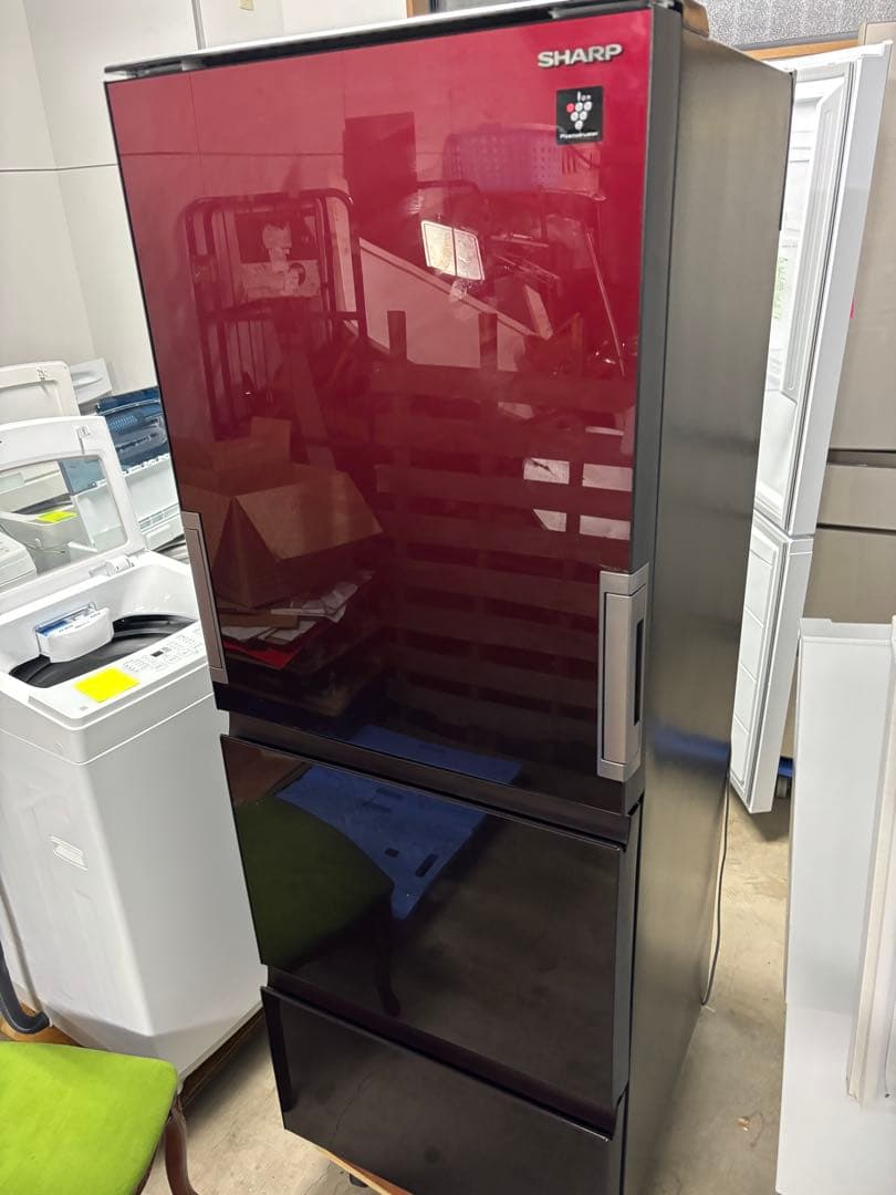 【美品】シャープ 冷蔵庫 SJ-GW35H-R 両開き2022年製T