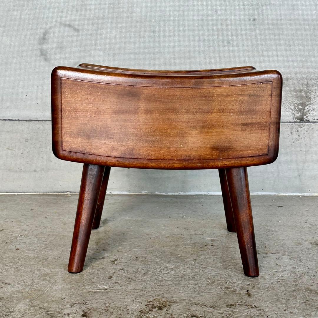 ◆ 九州民芸家具 ◆ ミズメザクラ無垢材 スツール レトロ 木製 椅子 花台