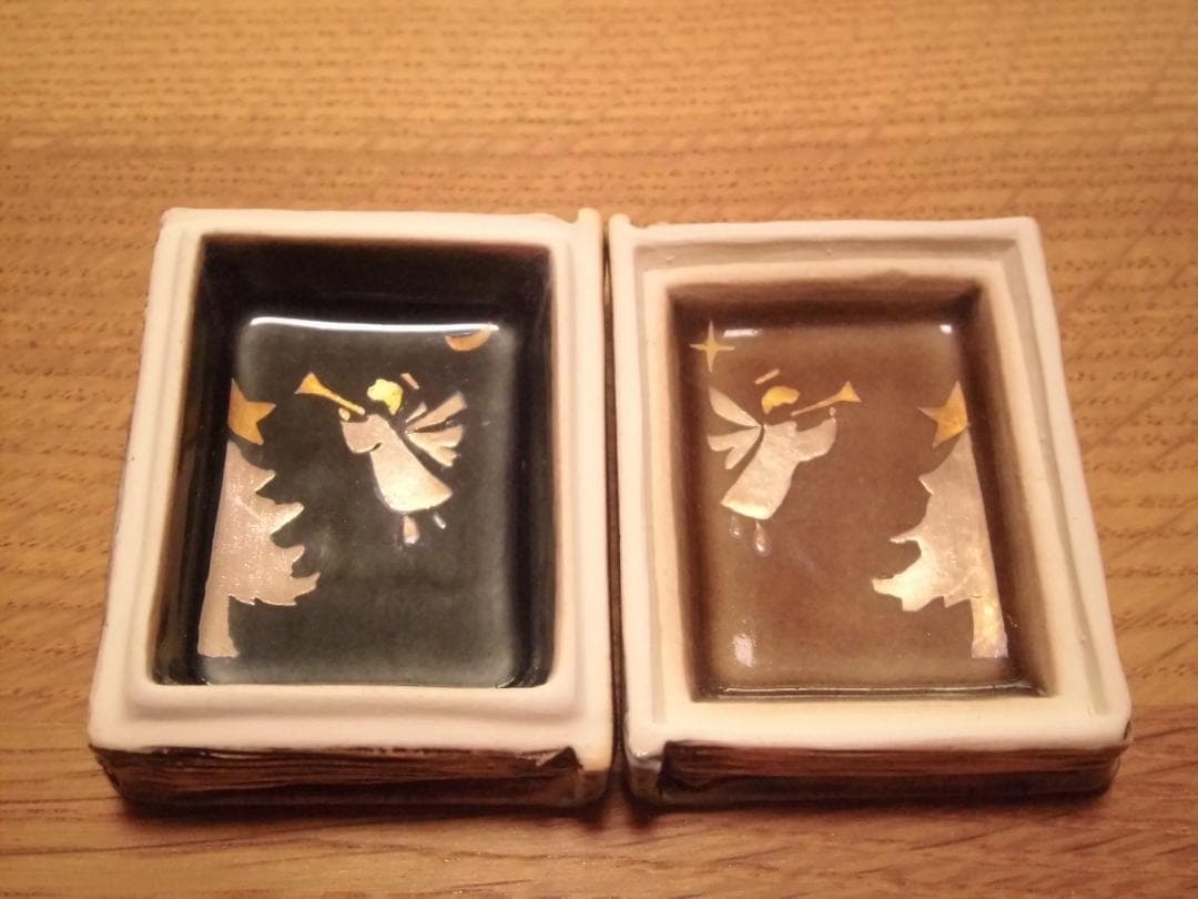 今岡三四郎作　聖書　香合　共箱 　クリスマス