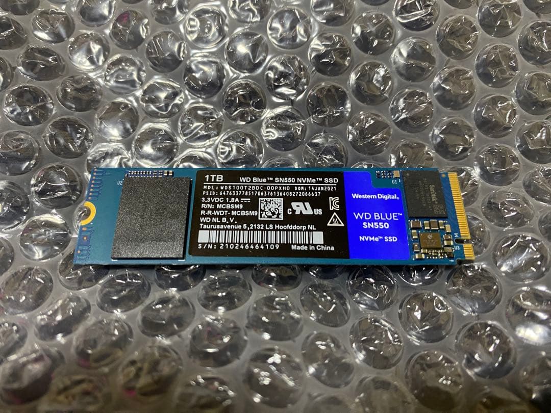正常動作品WD Blue SN550 NVMe SSD 1TB