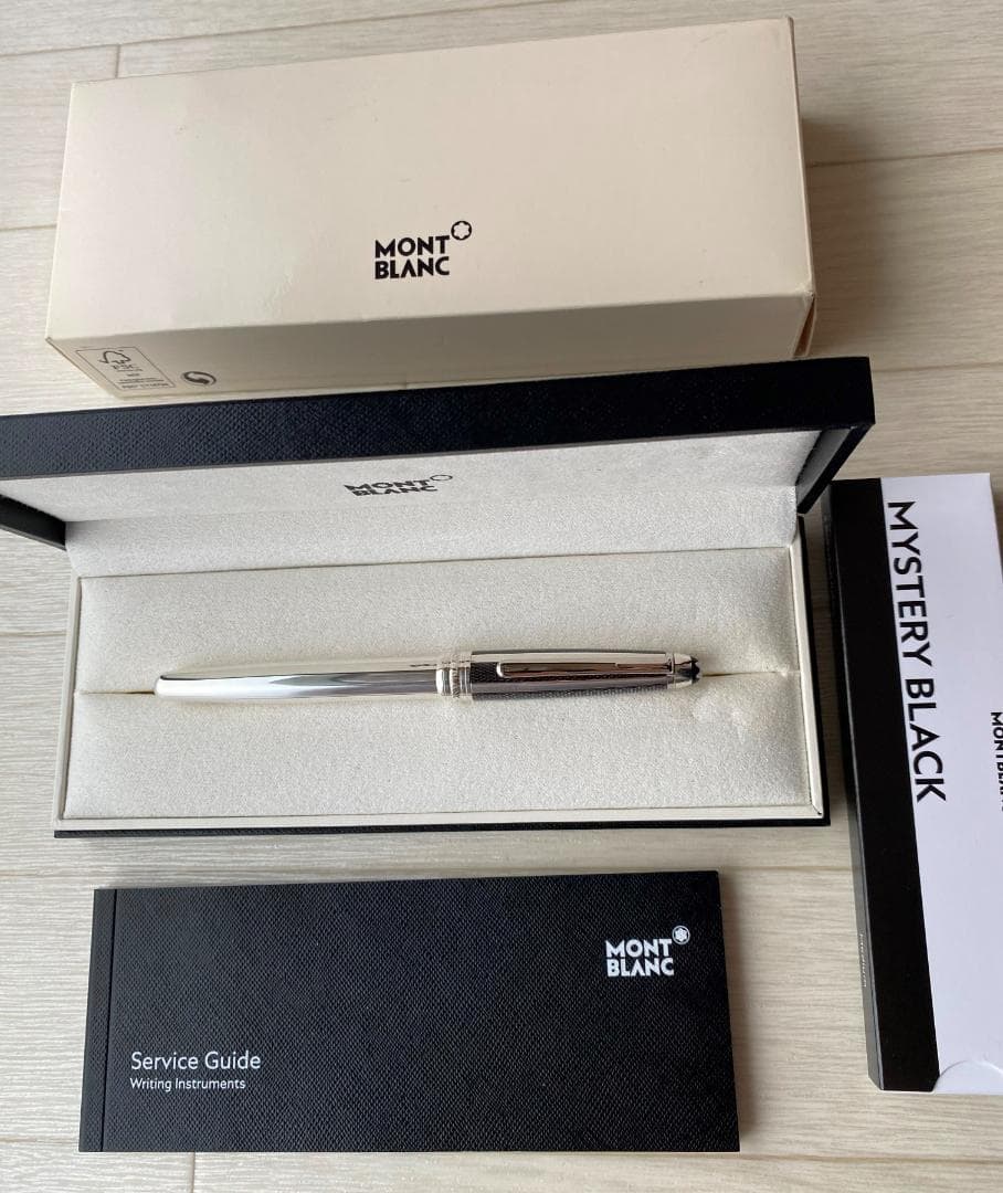 超美品 モンブラン キャップ式 ソリティアシルバーファイバー925ローラーボール