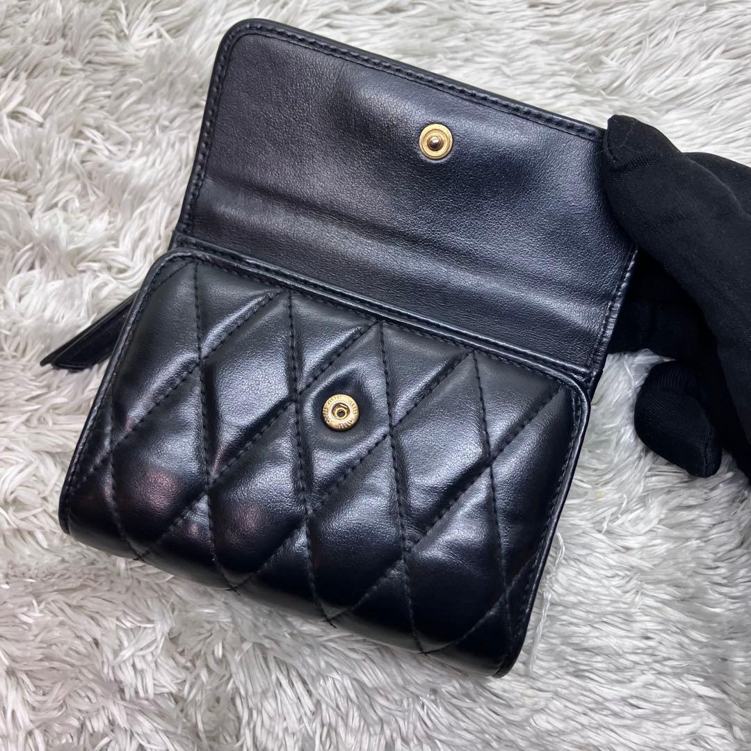 美品✨ミュウミュウ 三つ折り財布 L字ジップ ブラック ナッパインプトゥーレ