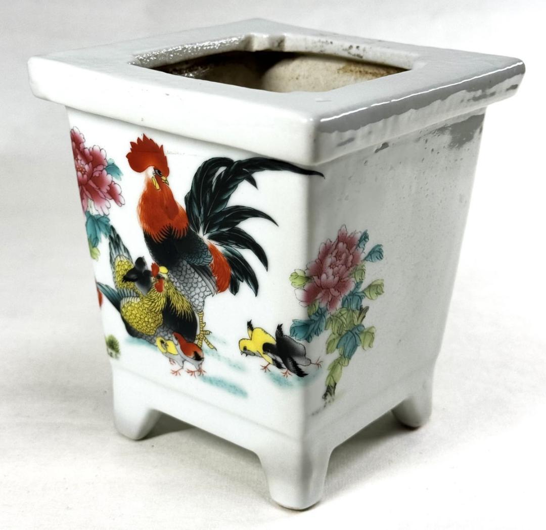 清 粉彩四角鉢 歴史唐物 琺瑯彩 伝世品焼物 ウブ品 入手困難 WWTT138