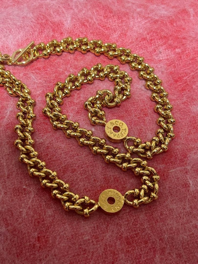 Tiffany刻印ゴールドカラーチェーン　50cm