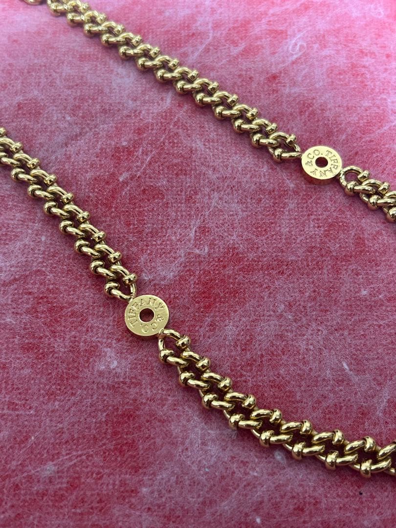Tiffany刻印ゴールドカラーチェーン　50cm