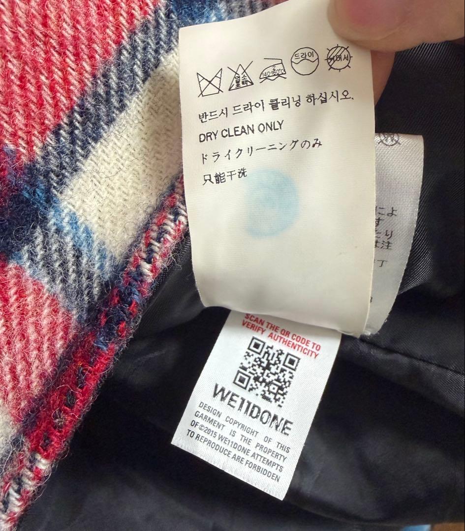 WE11DONE チェックウールアウター S 正規品 裏地付き