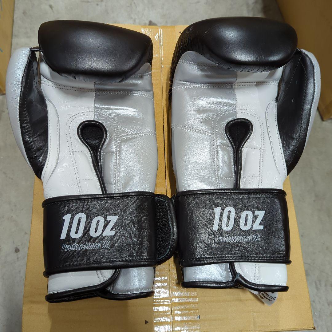 プライズリング　ボクシンググローブ　本革製　10oz 黒银