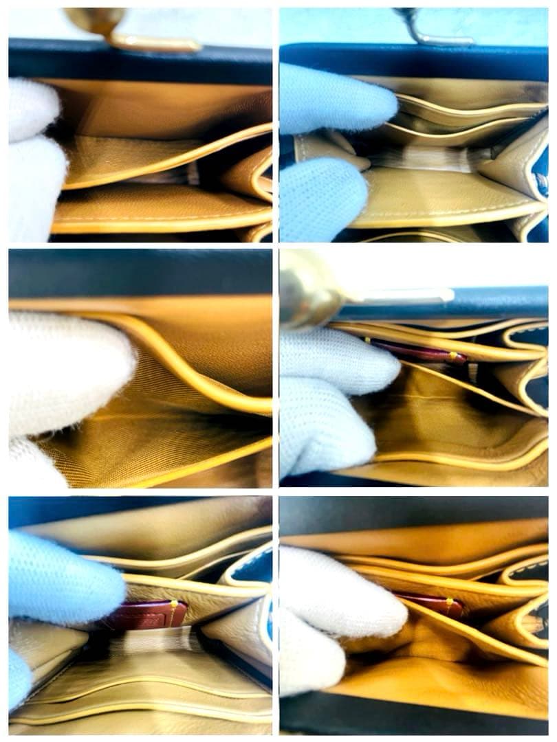 美品 希少 コーチ キスロック がま口 ケース ブラック レザー ゴールド