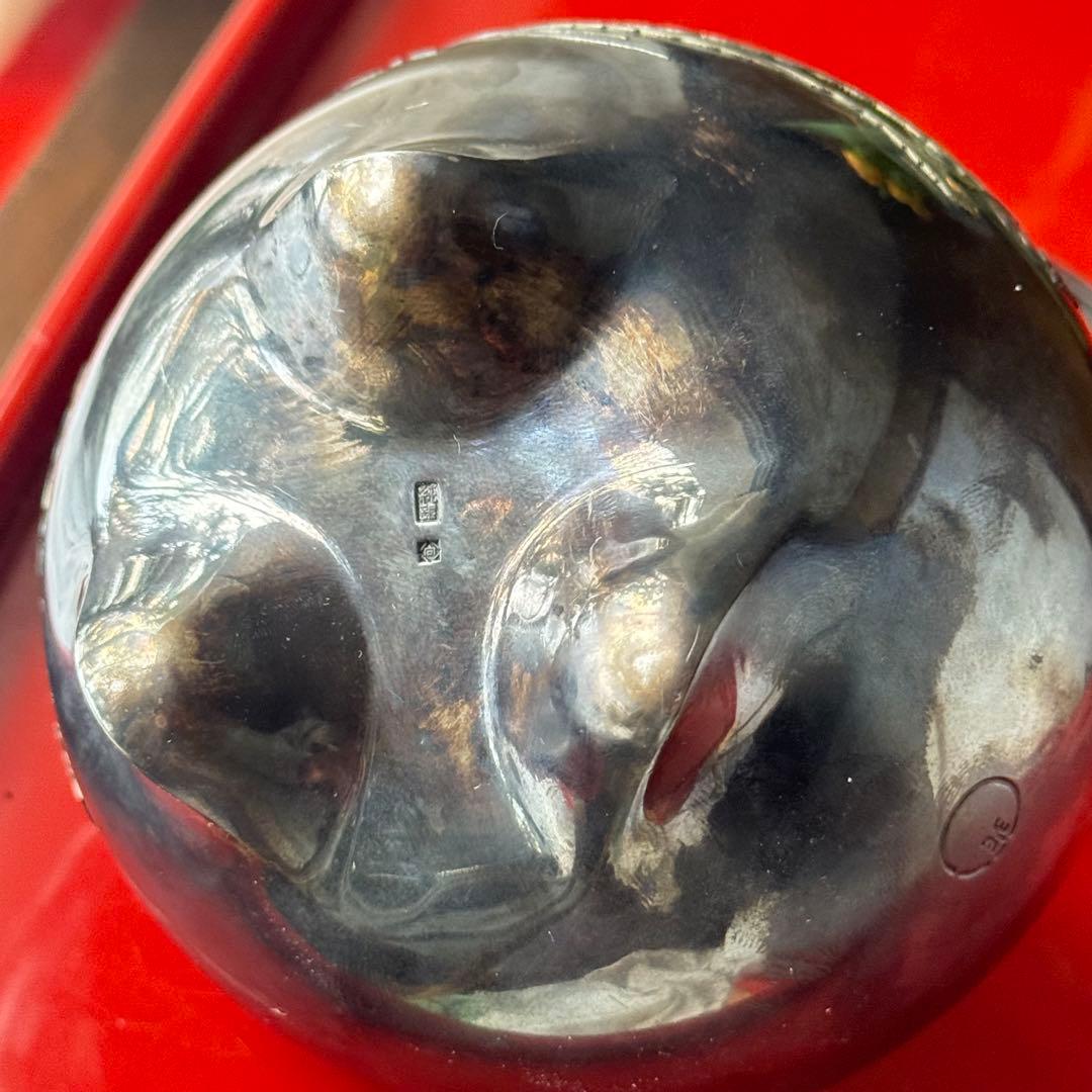 R様へ感謝お嫁入り‼️宝石王愛蔵品純銀金銀象嵌　桐花鳳凰雲竜火屋刻銘純銀香炉1客