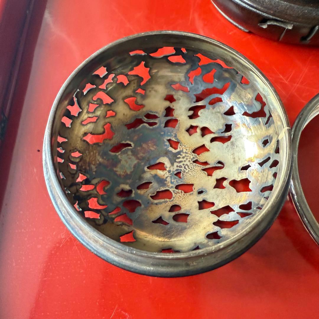 R様へ感謝お嫁入り‼️宝石王愛蔵品純銀金銀象嵌　桐花鳳凰雲竜火屋刻銘純銀香炉1客