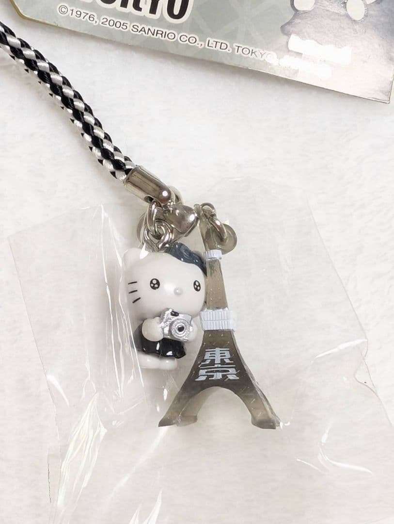 激レア　ご当地キティ　根付け　東京限定東京タワー モノクロ