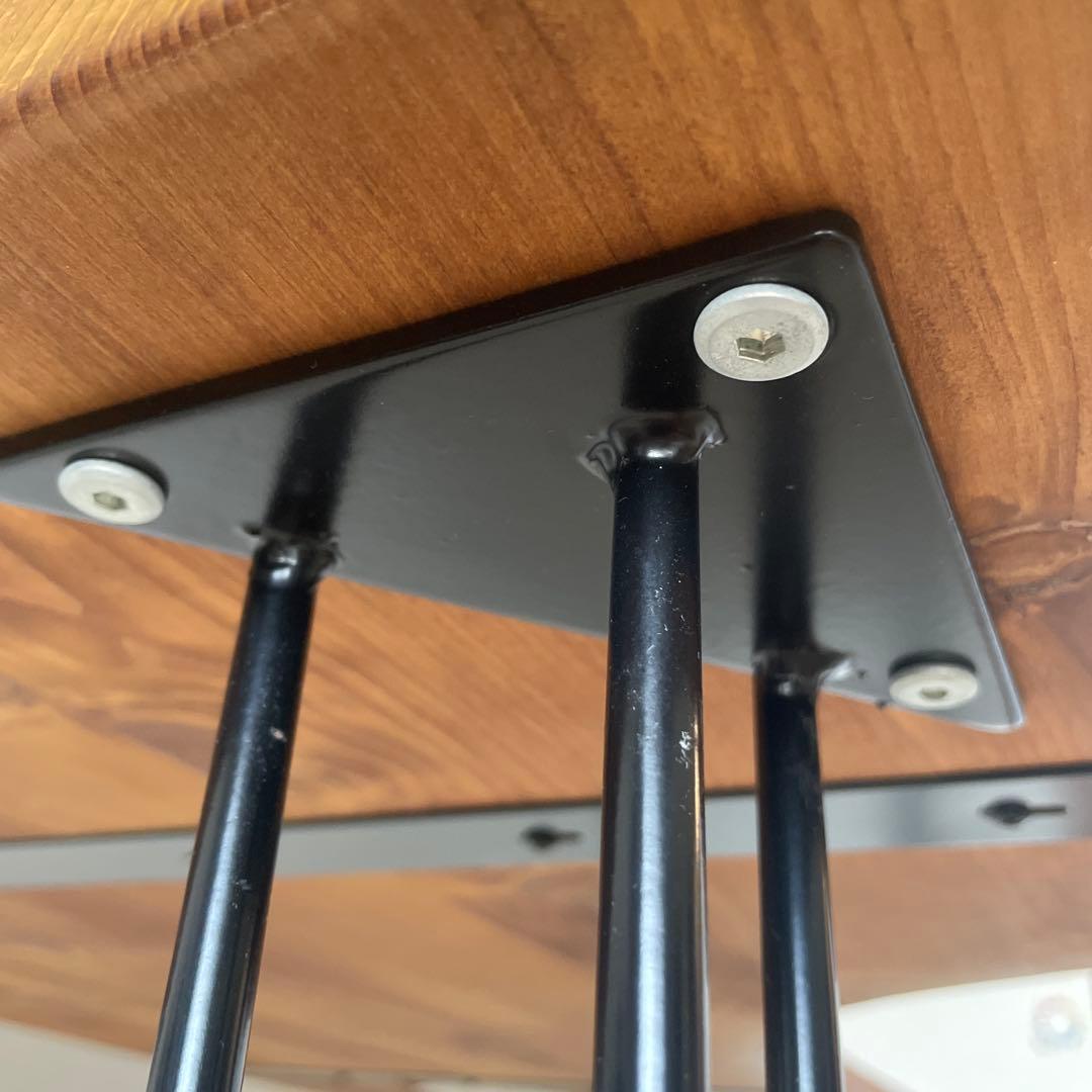 ロウヤ　l字デスク　アンティーク風　アイアン脚　幅140センチ