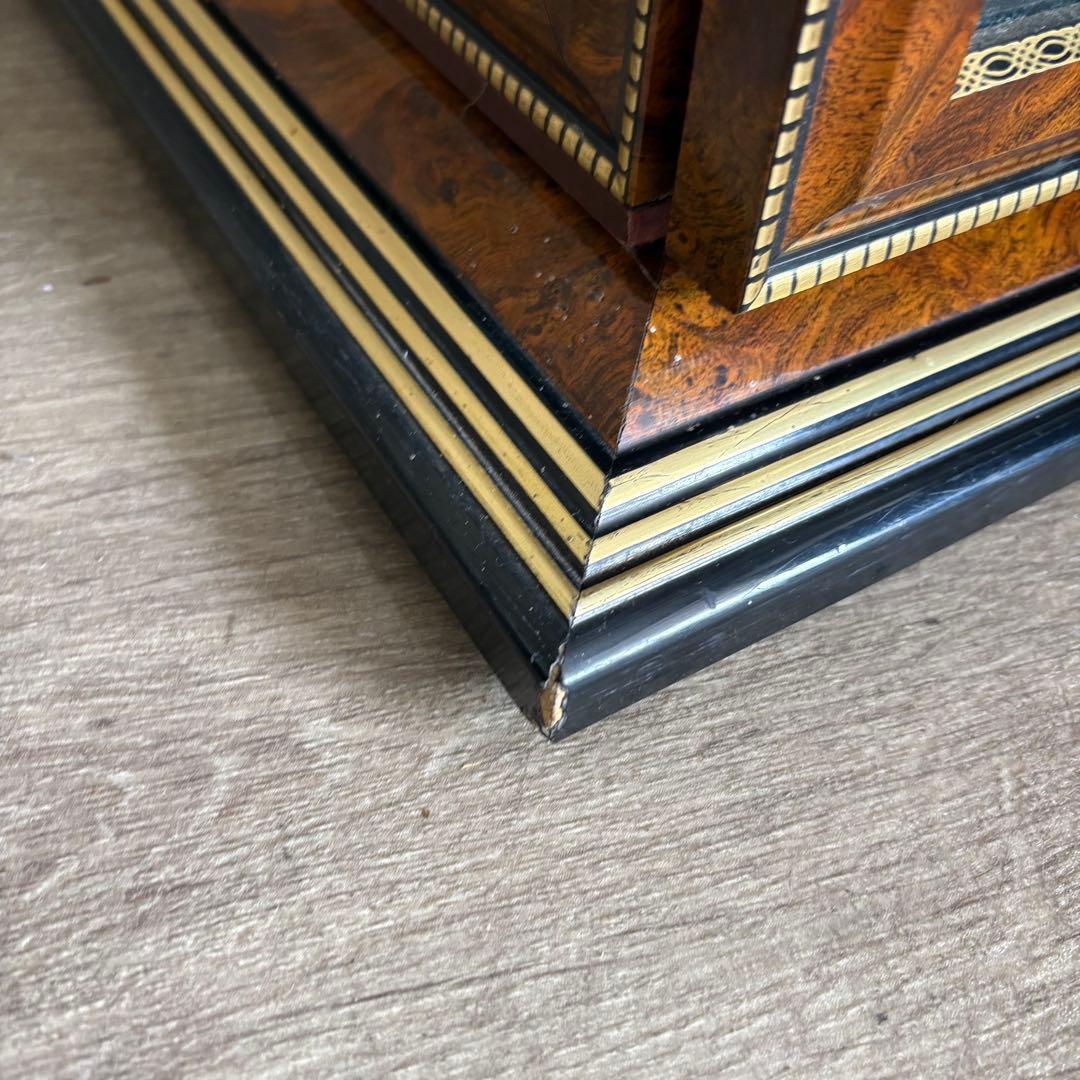 イタリア製　大理石トップ　4面ガラス　キュリオケース　コレクションケース　飾り棚