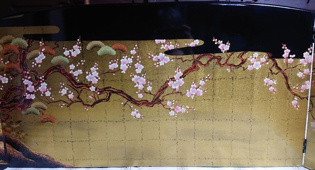 人形の東月 本金彩 桜屏風 約140㎝