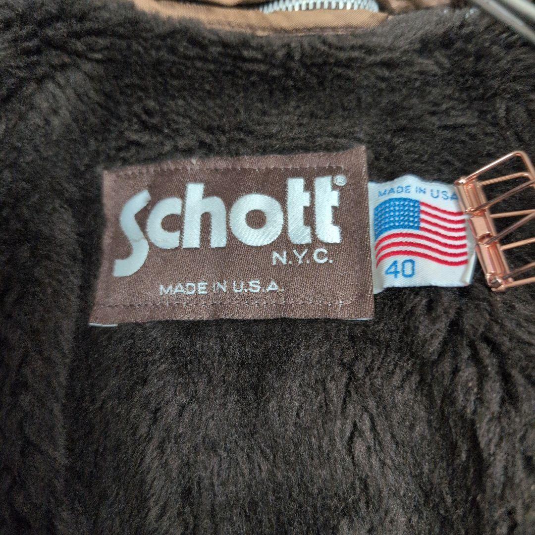 ファー付✨️schott ショット メンズ レザー シングルライダースジャケット