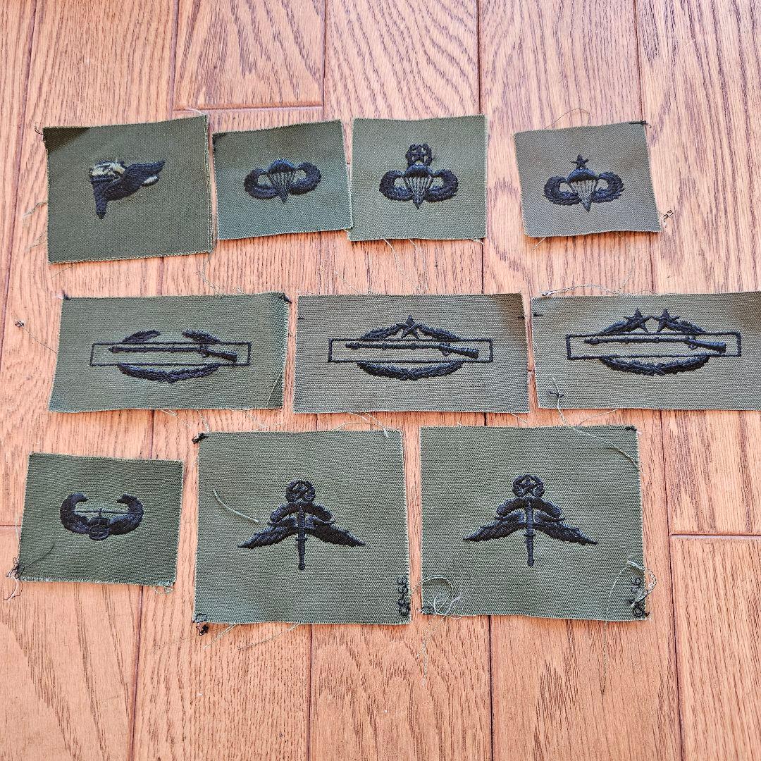 サバゲー米軍布記章パスファインダー空挺、CIB、エアーアサルト、FF空挺10個で