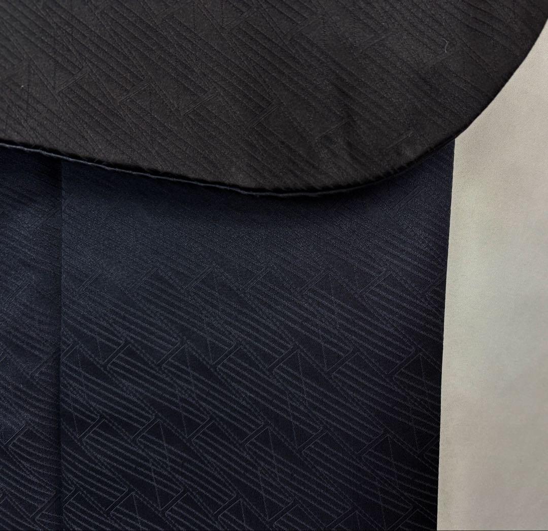 斉藤三才　成人式振袖　長襦袢付　着物　正絹　鳩／濃紺系《き676》#江戸小もーん