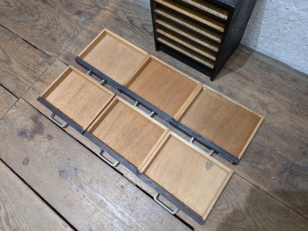 1114 ビンテージ　収納6杯　小引き出し　小物入れ　工業系　ケース　レトロ