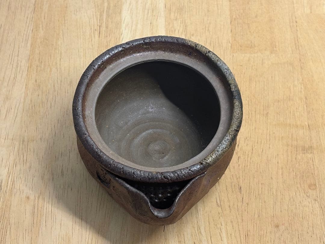 69.備前焼 宝瓶 登り窯 白梅 はくばい 梅 手びねり 急須