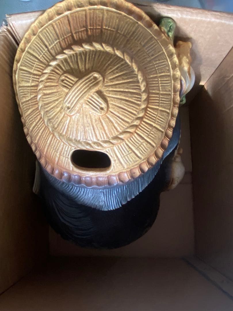 狸の置物 カエル付き