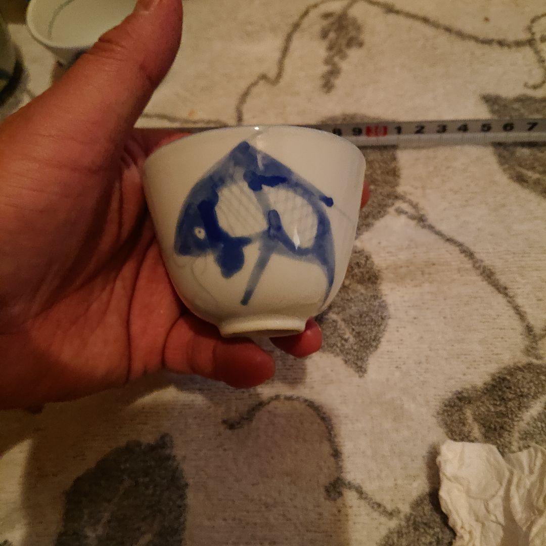 中国景徳鎮、鯉絵柄、染付