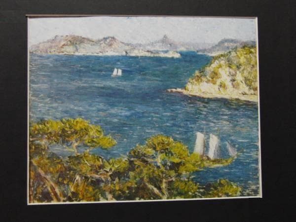 児島虎次郎、【瀬戸内風景】、希少な額装用画集より、新品額装付、状態良好