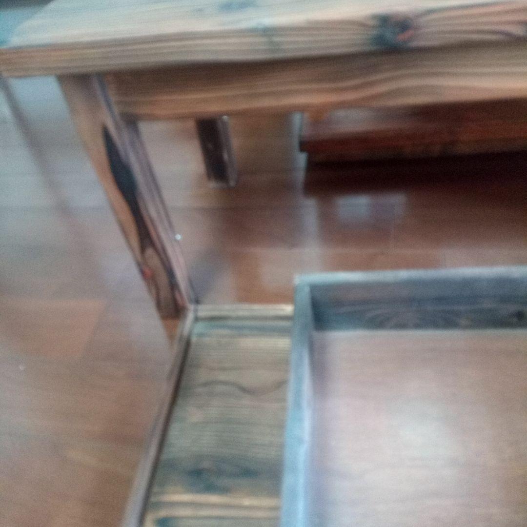焼杉テーブル箱付き（ハンドメイド）