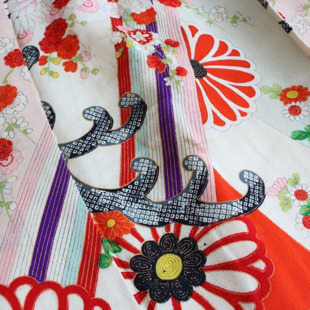 七五三 7歳 女の子 子供 アンティーク 着物 帯 セット