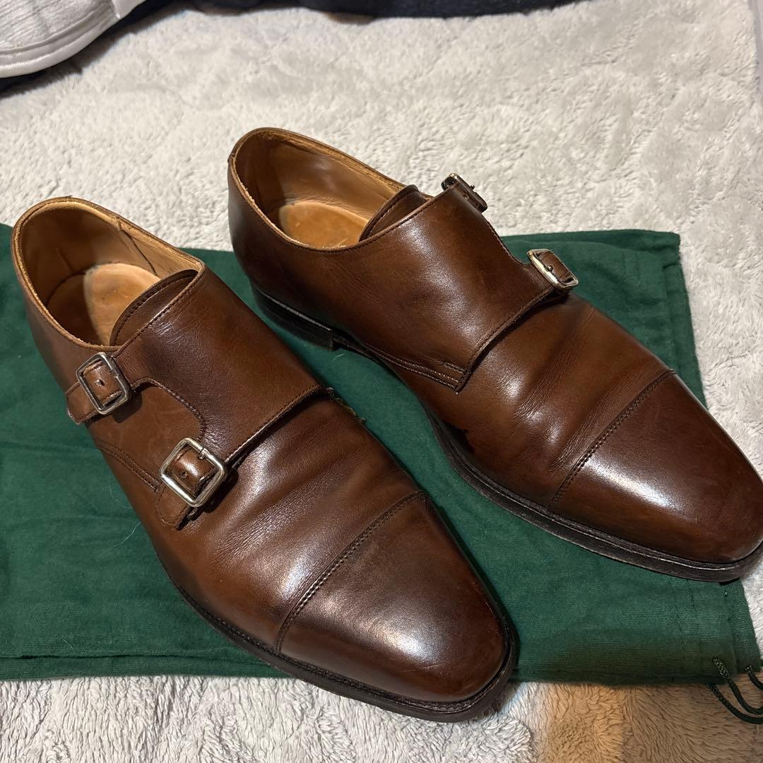 Crockett & Jones ダブルモンクストラップシューズ ブラウン