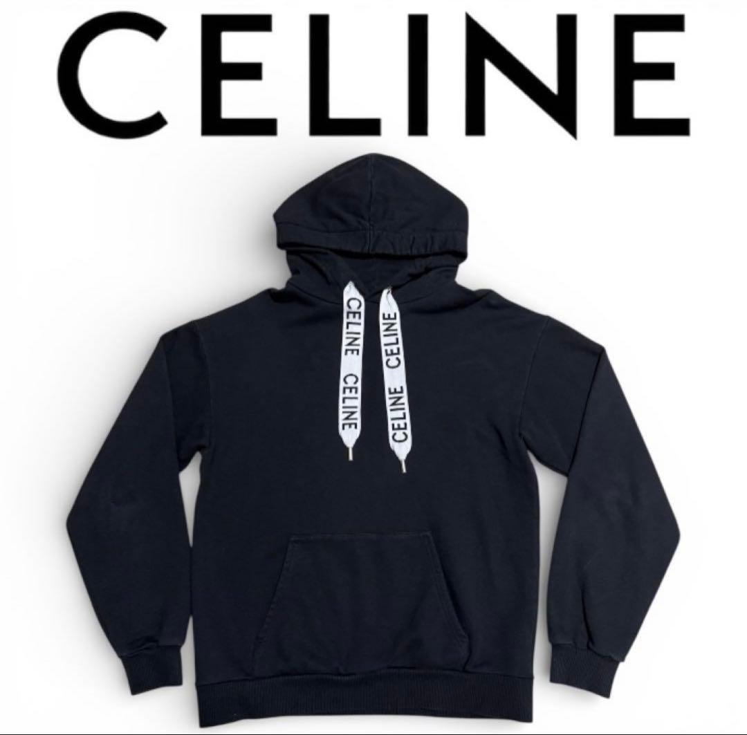 CELINE ブラック フード付きパーカー M