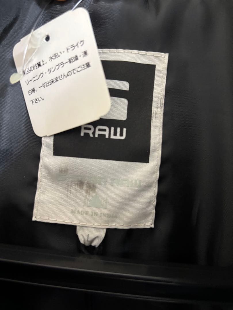 【未使用】ジースターロゥ レザーボンバージャケット　牛革　リブ　金ボタン　黒