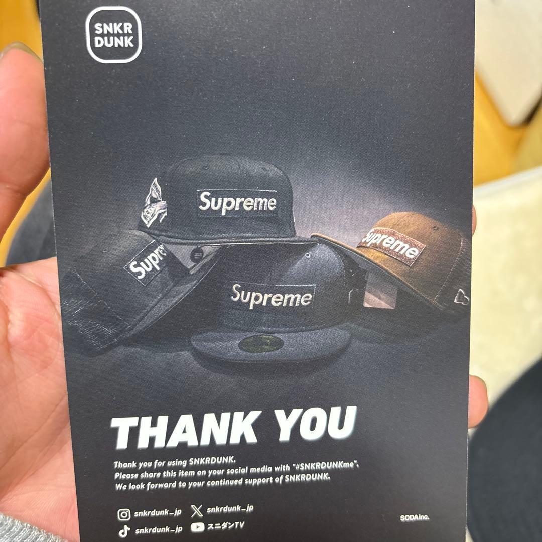 Supreme 黒 キャップ ロゴ刺繍