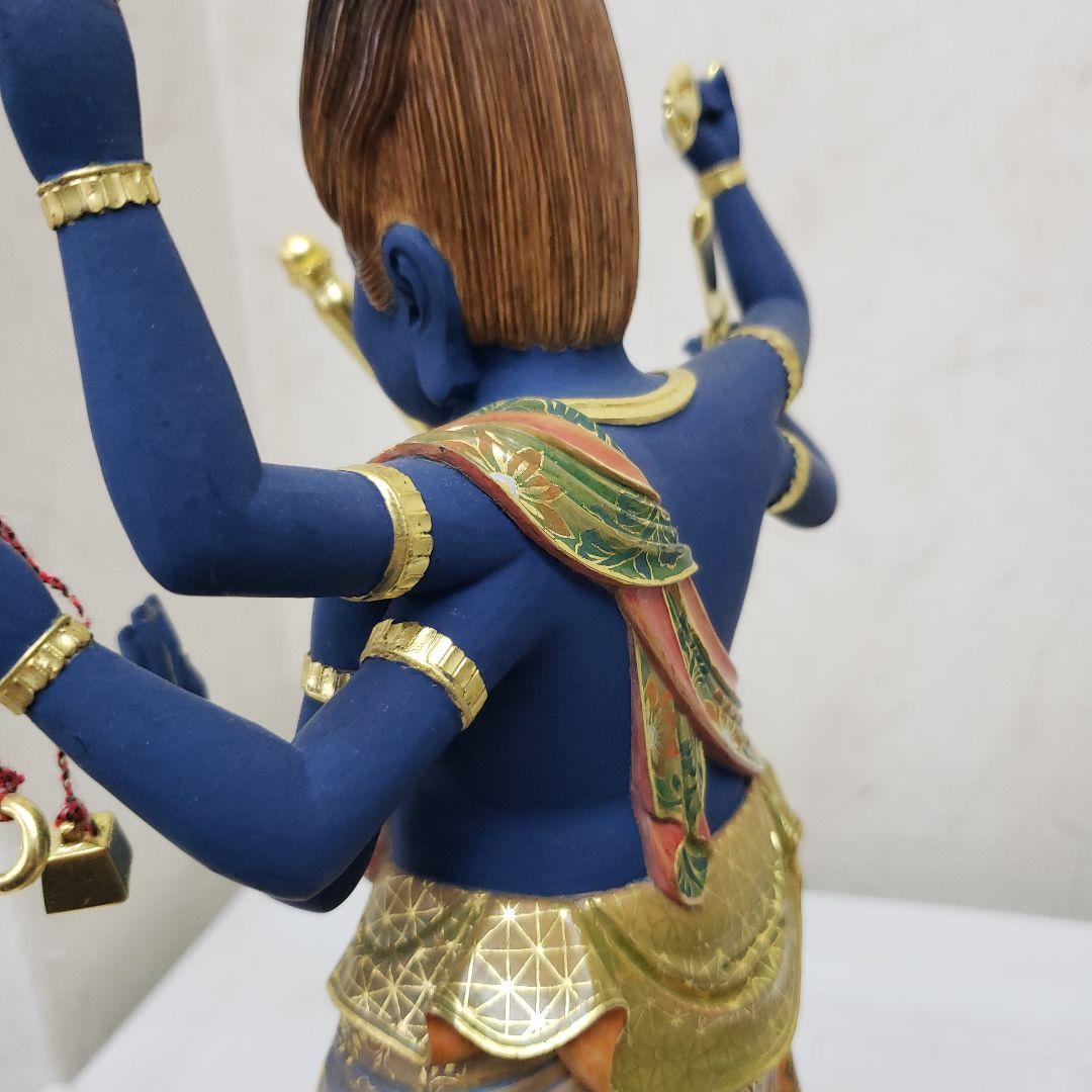 Ｂフライデー極彩色 錐金特上彫り烏枢沙摩明王8寸立五大明王の一人 高さ約57cm