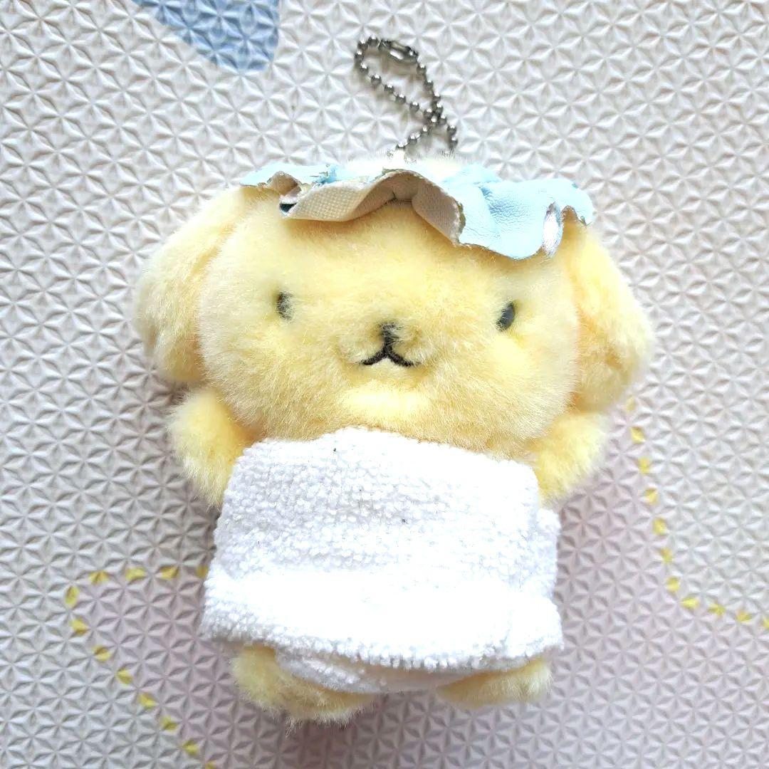 ポムポムプリン　バスタオル　黄色　ぬいぐるみ　キーホルダー　お風呂