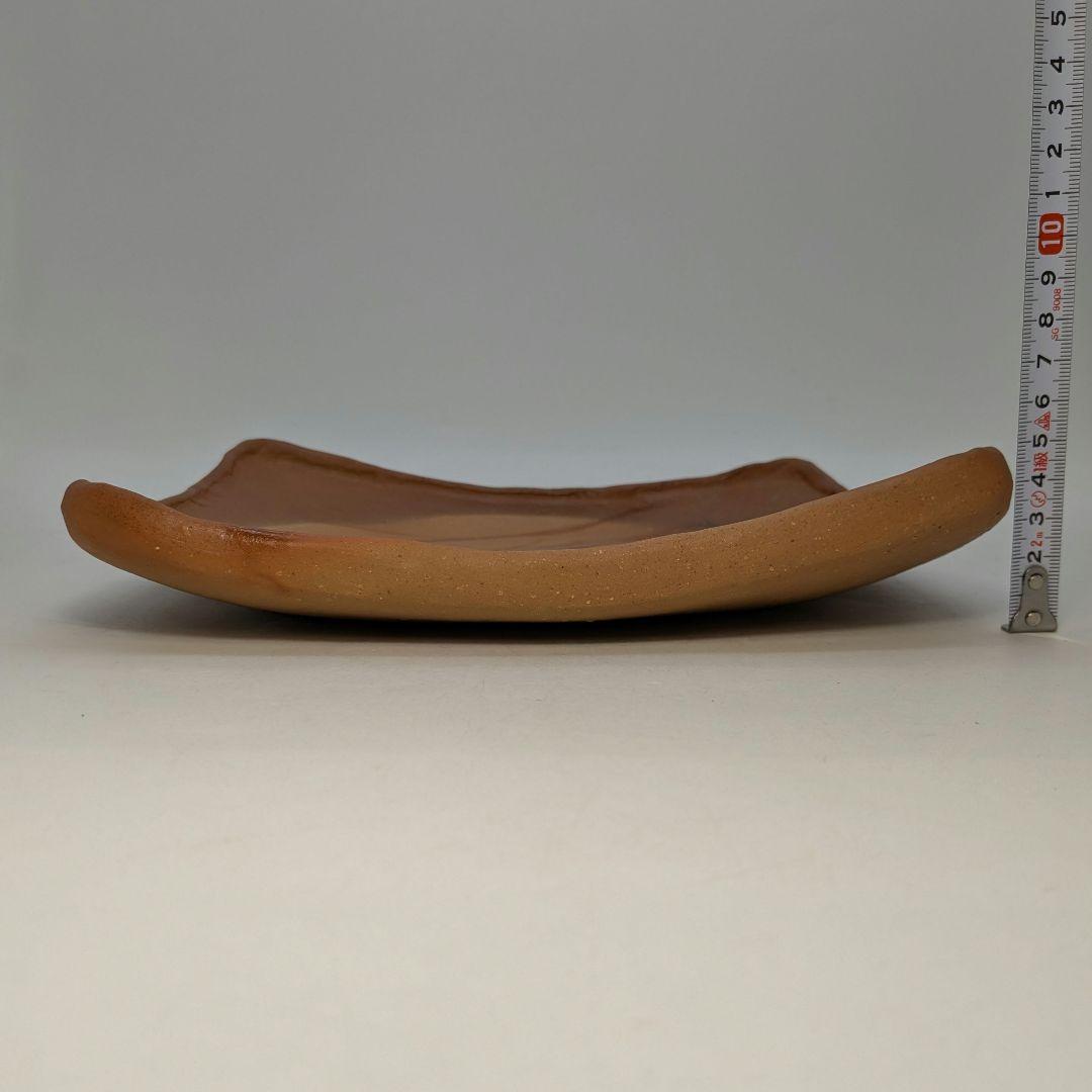 伊勢崎紳 備前焼 角皿 共箱共布栞 食器 緋襷 中皿 盛り皿 四方皿 和食器