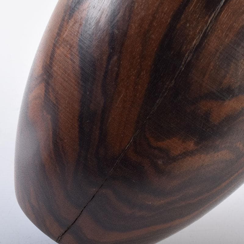 煎茶道具　天然木　黒柿製　無垢彫　綺麗な木目の茶壷　茶心壷　V　8476