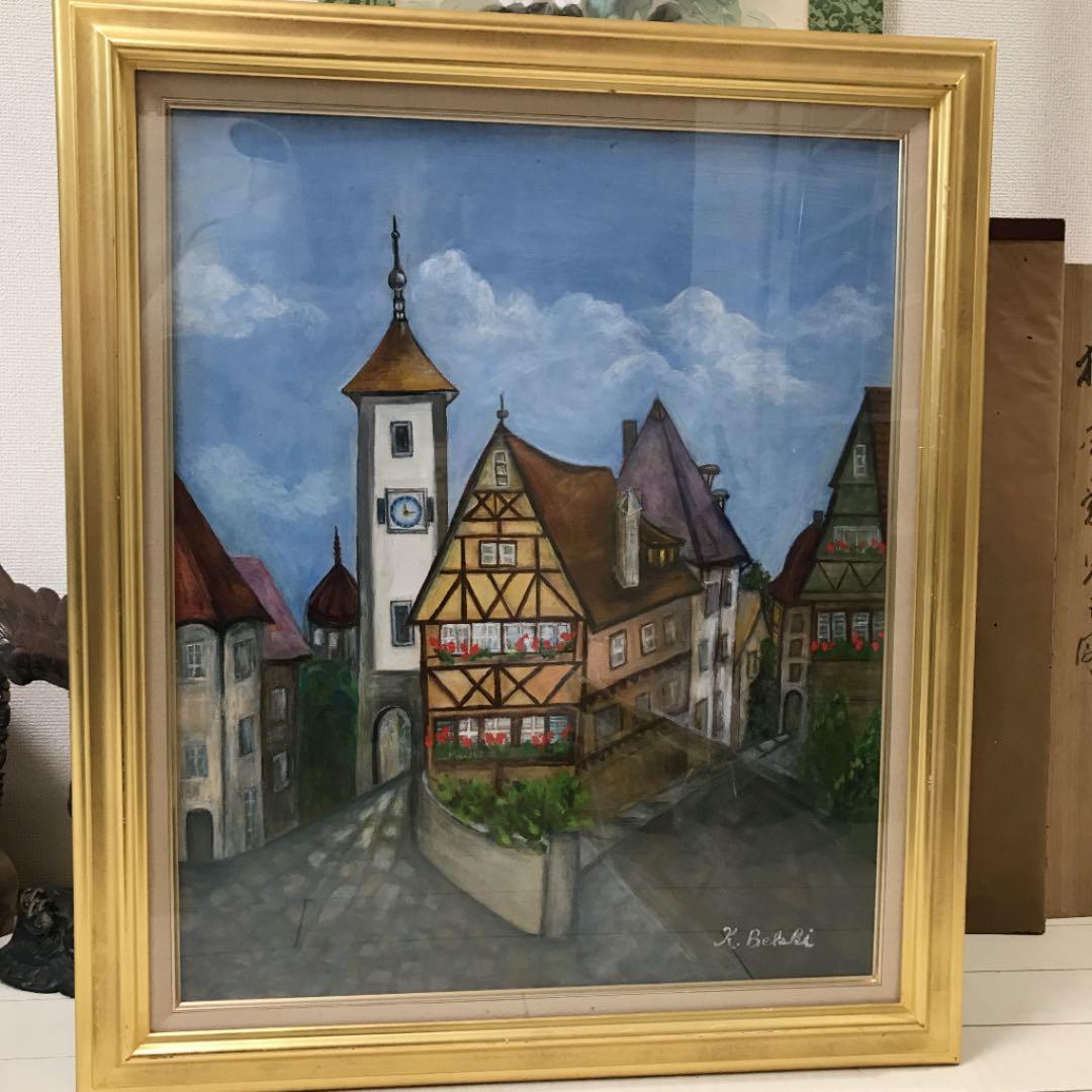 油絵　油彩　直筆　ローテンブルク　ドイツ　ペンティング　タペストリ　絵画