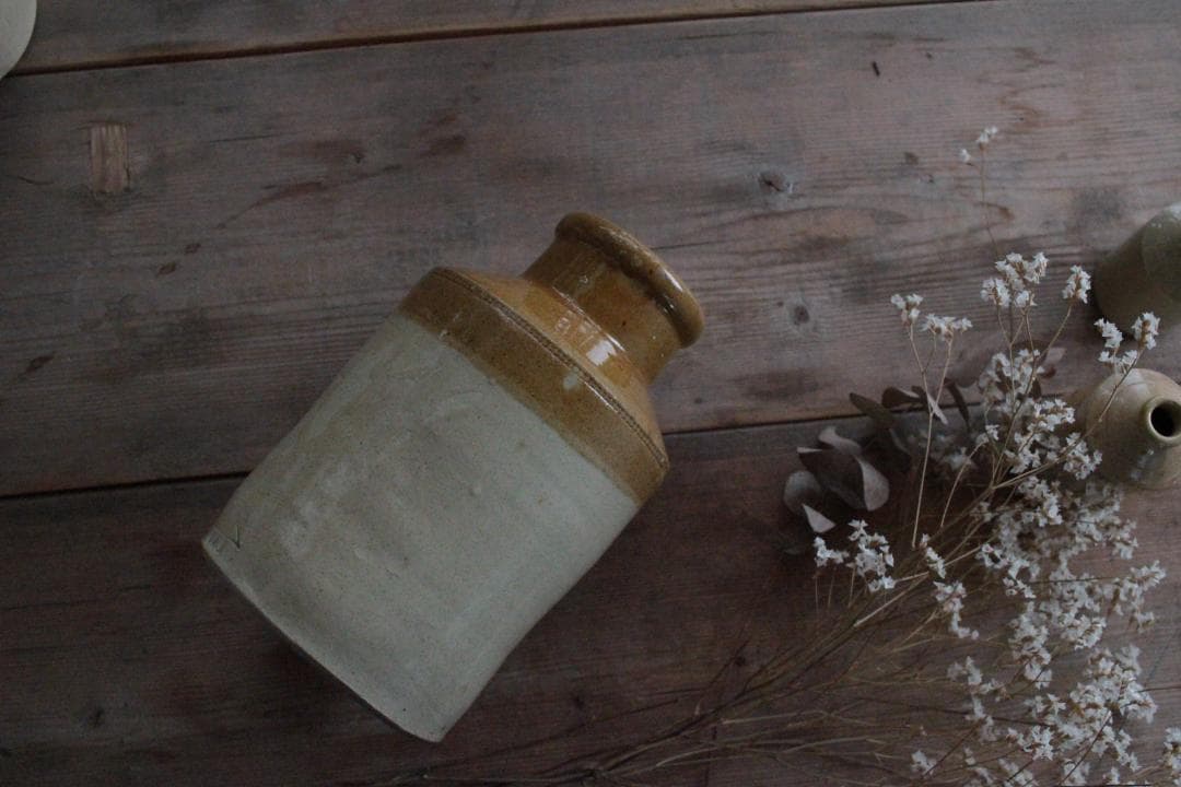 Lサイズ/イギリス陶器ストーンウェアボトル/アンティーク・ヴィンテージ