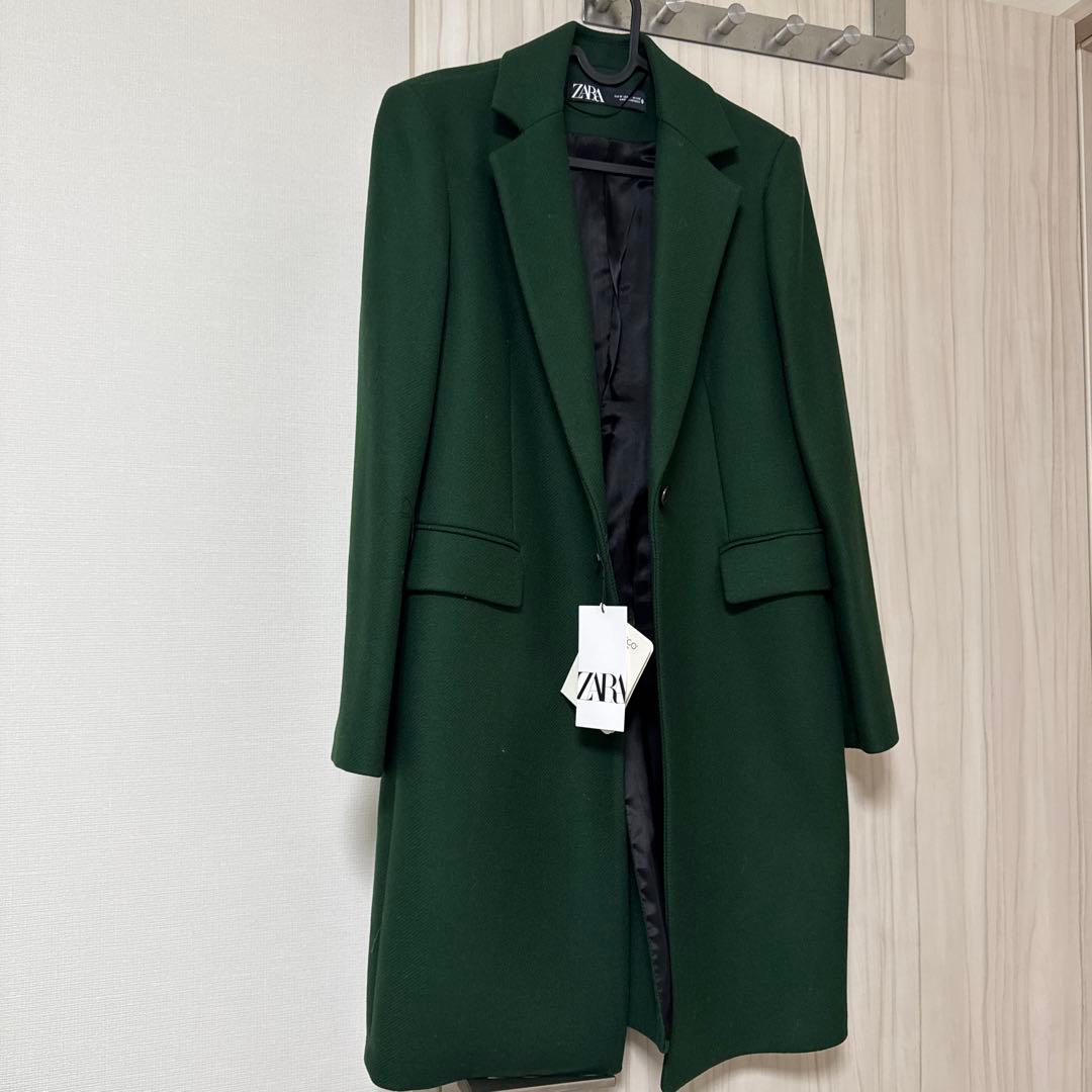 ZARA コート　グリーンMサイズ　MANTECO