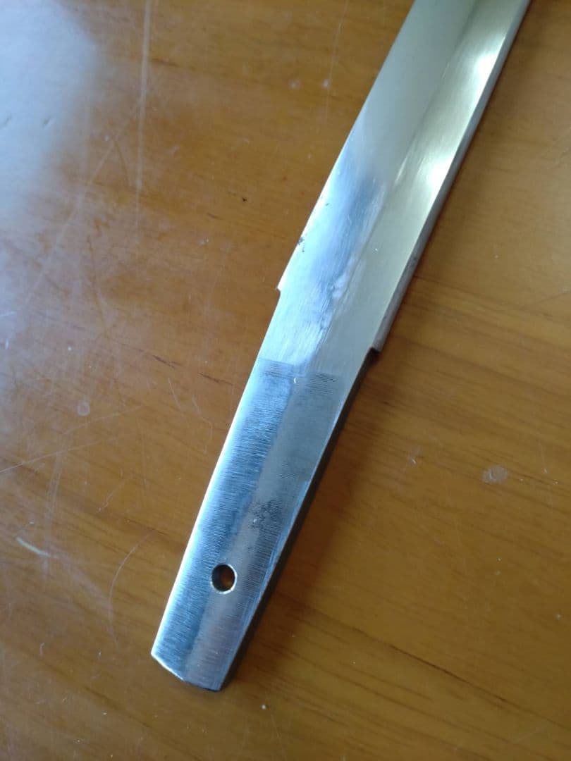 日本刀　残欠　切先部、刃長14.7cm合法サイズです　竹細工刀の材料にいかがです